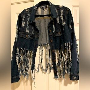 Plus Size Cropped Jean Jacket Size 3X